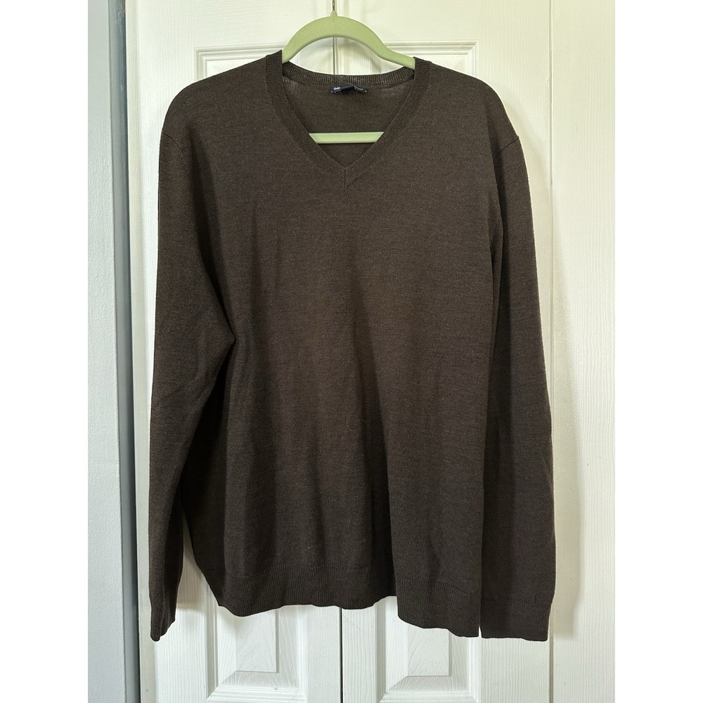Gap Men's 100% Merino wool V-neck sweater Sz XL